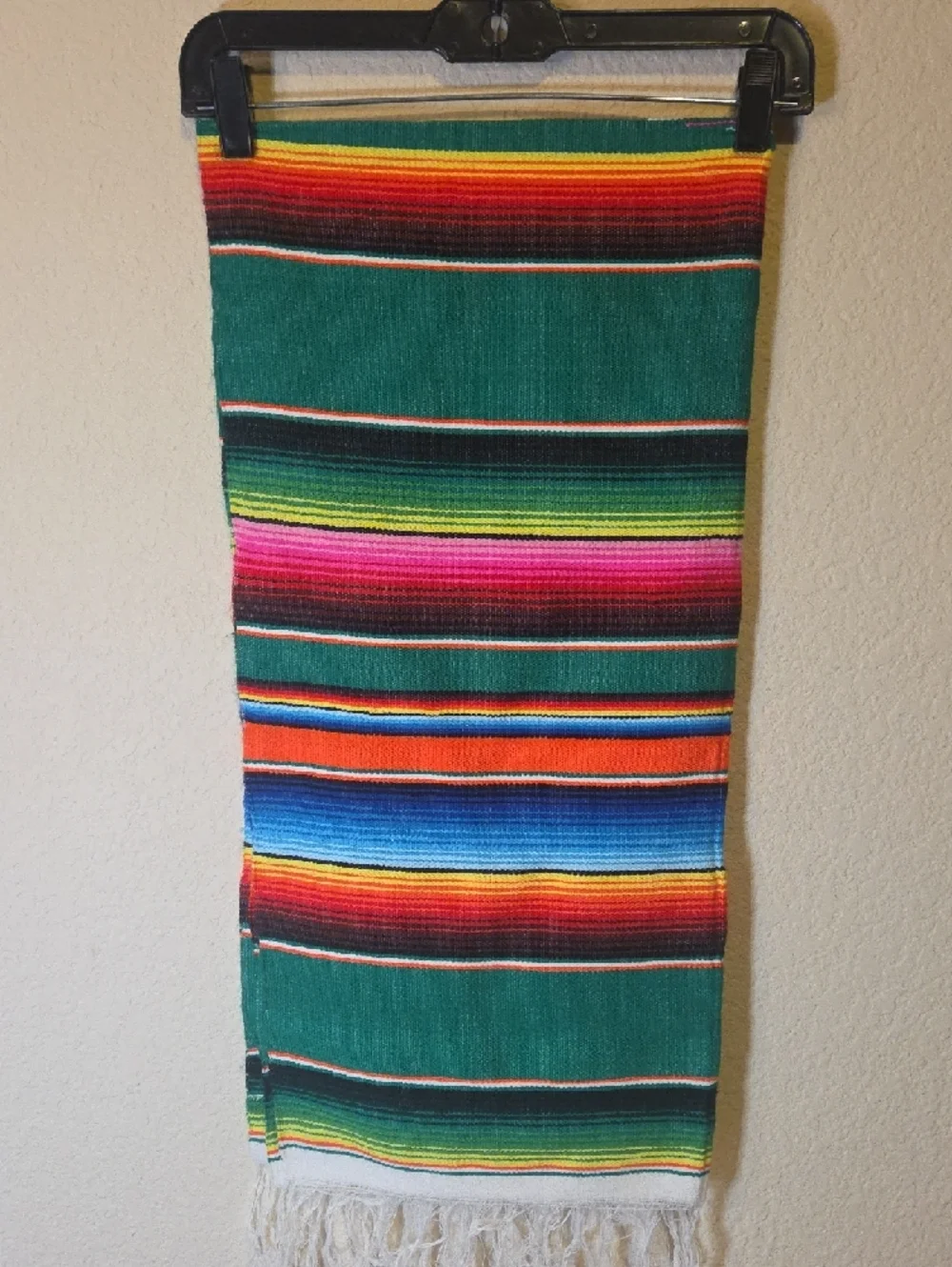 Vibrant Mexican Serape-Style Rainbow Stripe Scarf